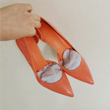 kamames Jelly Orange Shoes Women Sexy Extremely High Heels Pointed Toe Slip On Stiletto Chic Pumps Ladies Party Wedding QP168