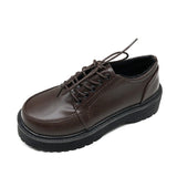 kamames Style Small Black Leather Shoes Spring 2024 New Vintage Single Shoes Flat-Soled Jk Student Muffin Shoes