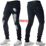 2025 2025 Express new denim men's pants New Popular trade ripped trend black slim-fitting high-waisted jeans men