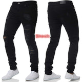 2025 2025 Express new denim men's pants New Popular trade ripped trend black slim-fitting high-waisted jeans men