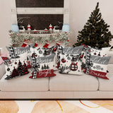 Set of 4 Luxurious Christmas Velvet Cushion Covers - Vibrant Festive Tree, Snowflake, and Ornament Designs - Soft, Zippered, Machine Washable, 100% Polyester Cases for Sofa and Bed Decor, Perfect for Living Room, Seasonal Throw Pillowcases - Inserts Not I