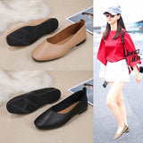 kamames Chunsen Female Flat-Soled Square-Headed Single Shoes Two Shallow-Mouthed Pregnant Grandmother Shoes Retro Semi-Dragging Fairy Lazy Shoes