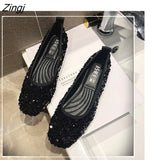 kamames Women's shoes new spring and autumn shoes shallow mouth set of flat shoes women's bean shoes women's sequins single shoe woman