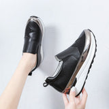 kamames Large Size One Foot Pedal Lazy Shoes Fashion Diamond Pine Platform Leisure Inside Increased Single Shoes 35-43