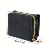 Stylish Frosted Wallet : PU Leather & Trifold Solid Color Coin Purse - Clutch Credit Cared Case