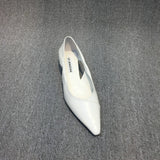 kamames Station Women's Shoes 2024 Spring New European PU Thin Heels Shallow Mouth Pointy Hollowed-Out Cats And Casual Single Shoes