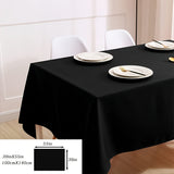 1pc Durable Polyester Rectangle Tablecloth - Stylish Black, Protective & Easy-Care - Perfect for Picnics, Holidays, Weddings, Birthdays & More - A Decorative Touch for Indoor/Outdoor Events