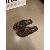 kamames kamames Ins Flat Silver Flip-Flops Women Summer Wear Leopard Print Sandals Beach Clip Women's Shoes