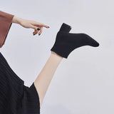 kamames kamames Autumn Winter New Frosted Thick Heel Skinny Ankle Boots Women's Shoes