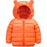 Winter Warmth Boys Puffer Jacket - Soft, Comfortable, and Windproof with Zipper and Hood - Machine Washable, Polyester Fiber Fill, and Nylon Lining