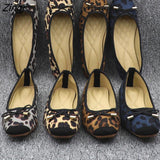 kamames Leopard Ballet Women Slip on Loafers Ladies Ballerina Platform Flats Comfortable Casual Flat Shoes