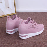 kamames Increase White Women Shoes 2022 Spring Mesh Breathable Sport Casual Shoes Women Wedge Platform Shoes Zapatos De Mujer