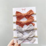 4Pcs/Set Soft Nylon Baby Girl Headband Bowknot Newborn Headbands Elastic Hair Bands Infant Turban Headwear Kids Hair Accessories