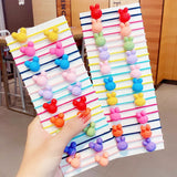 20/40PCS/Set New Girls Cute Colorful Cartoon Scrunchies Ponytail Holder Hair Bands Kids Lovely Headband Fashion Hair Accessories