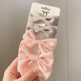 4 Pcs/set Cotton Linen Leopard Printed Bowknot Hair Clips For Cute Girls Barrettes Safty Hairpins Headwear Kids Hair Accessories