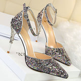 BIGTREE Shoes Heels 2022 New Woman Pumps Sequins High Heels Women Shoes Fashion Ladies Shoes Gold Sliver Stiletto Heels Sandals