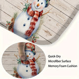 [Trusted] 3pcs Christmas Snowman Bathroom Set: Non-Slip, Absorbent Mats with Toilet Lid Cover & U-Shaped Rug - Soft, Stylish for Bathroom, Laundry & Bedroom