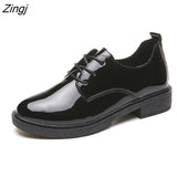 kamames Fashion Spring & Autumn Oxford Flats Woman Loafers Shoes Femme New Patent Leather Shoes Woman Casual Riband Women's Flats