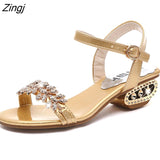 kamames Women Sandals Flip Flop Fashion Rhinestone Wedges Shoes Crystal High Heels Sandals Women Shoes Summer Casual Beach Sandals