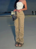 kamames Pants Overalls Vintage Baggy Jeans Women Fashion 90s Streetwear Pockets Wide Leg High Waist Straight Y2k Denim Trousers