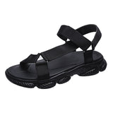 kamames Thick-Soled Sandals Women's 2024 Summer Velcro Rainbow Shoes Women's Heels Beach Sandals