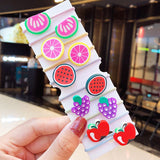 10PCS/Set New Girls Cute Cartoon Fruits Elastic Hair Bands Kids Ponytail Holder Scrunchie Rubber Band Fashion Hair Accessories