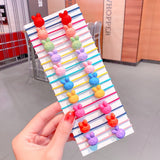 20/40PCS/Set New Girls Cute Colorful Cartoon Scrunchies Ponytail Holder Hair Bands Kids Lovely Headband Fashion Hair Accessories