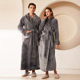 Ultra-Soft, Quick-Dry Flannel Bathrobe for Couples - Extra Long & Thick, Absorbent, Loose Fit with Pockets - Perfect for Home, Spa, and Hotel Use