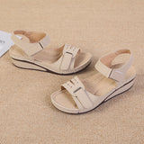 kamames Summer New Retro Women's Shoes Sandals Car Line Hole Shoes Large Size Round Head Slope Heel Comfortable Sandals Women