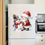 Santa & Snowman Christmas Wall Decal - Self-Adhesive, Reusable Holiday Decor for Bathroom, Perfect for Toilet Seats & Water Tanks, Festive Home Decoration Sticker