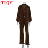 kamames Beige Pleated Wide Leg Women's Pants 2021 Fashion Loose Office Wide Trousers Pants Ladies Elegant Full Length Palazzo Pants