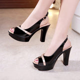 kamames High-Heeled Sandals Summer 2023 Thick Heels Hollowed-Out Korean Version Muffin Waterproof Table Thick-Soled Fish Mouth Shoes Large Size Women's Shoes