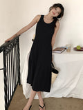 kamames kamames French Style Hepburn Style Sleeveless Vest Knitted Dress Is A New High-End Waist Slim Dress For Women In Summer.