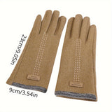 Women's Fleece Lined Winter Gloves, Windproof Touch Screen Outdoor Thermal Cycling Driving Gloves