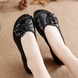 kamames kamames Spring Popular Style Soft-Soled Women's Shoes National Style Leather Women's Singles Shoes Middle-Aged Mother Shoes Soft-Soled Pregnant Women's Shoes