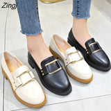 kamames And American Fashion Women's Shoes Retro Loafers Small Leather Shoes Metal Decoration Single Shoes2023