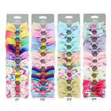 10pcs/set 2.75 Handmade Print Unicorn Rainbow Hair Bows With Clips For Kids Girls Hair Accessories Hairpins 999