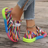 kamames New Large-Size Lace Color Low-Top Single Shoes Female National Style Graffiti Lazy Canvas Flat Soles