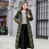 Cross-border supply Winter women's cotton clothes Extended large fur collar women's cotton clothes Thickened long women's down cotton-padded clothes women's