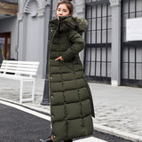 Cross-border supply Winter women's cotton clothes Extended large fur collar women's cotton clothes Thickened long women's down cotton-padded clothes women's