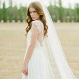 kamames Long Tulle Wedding Veils One Layer With Comb White Ivory Bridal Veil for Bride Wedding Accessories