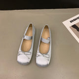 kamames Pink Ballet Shoes Fairy Shoes 2024 New Spring Vintage Satin Silver Mary Jane Shoes