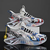 Men's Sneakers New Arrival Men's Blade Running Shoes Graffiti Sports Shoes Outdoor Training White Jogging Shoes Trendy Men Shoes