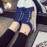 kamames Women canvas shoes 2023 summer shoes woman sneakers flat Hollow breathable Shoes Women sneakers tenis feminino