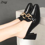 kamames Shoes Women Heels Leather Sandals Summer Slippers Heel High Heel Sandals Heel Leather Chaussure Femme Zapatos Mujer