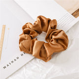 1PC Satin Silk Solid Color Scrunchies Elastic Hair Bands 2021 New Women Girls Hair Accessories Ponytail Holder Hair Ties Ropes