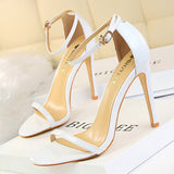 BIGTREE Shoes Super High Heels 11cm Women Shoes Patent Leather Woman Pumps Sexy Women Heels Stiletto Open Toe Ladies Shoes 2021