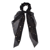 Korean Bow Long Ribbon Hair Scrunchie Chiffon Floral Print Sweet Elastic Hair Band Ponytail Hair Scarf Hair Tie Hair Accessories