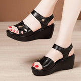 kamames Summer New Soft Heel Sandals Women's Muffin Thick-Soled Waterproof Platform Heels Large Size 41-43 Women's Shoes