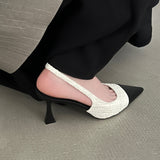 kamames kamames Summer New ~ Pointed Head Head Color Single Shoes Back Empty Word With High Heel Fine Heel Women's Sandals